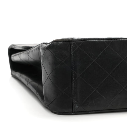 Chanel Lambskin Quilted XL Jumbo Single Flap Black 10 of 14