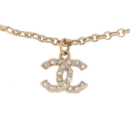 Chanel Crystal CC Beaded Pendant Necklace Gold 4 of 6