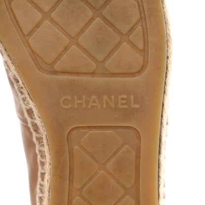 Chanel Lambskin CC Espadrilles 38 Beige Black 7 of 14