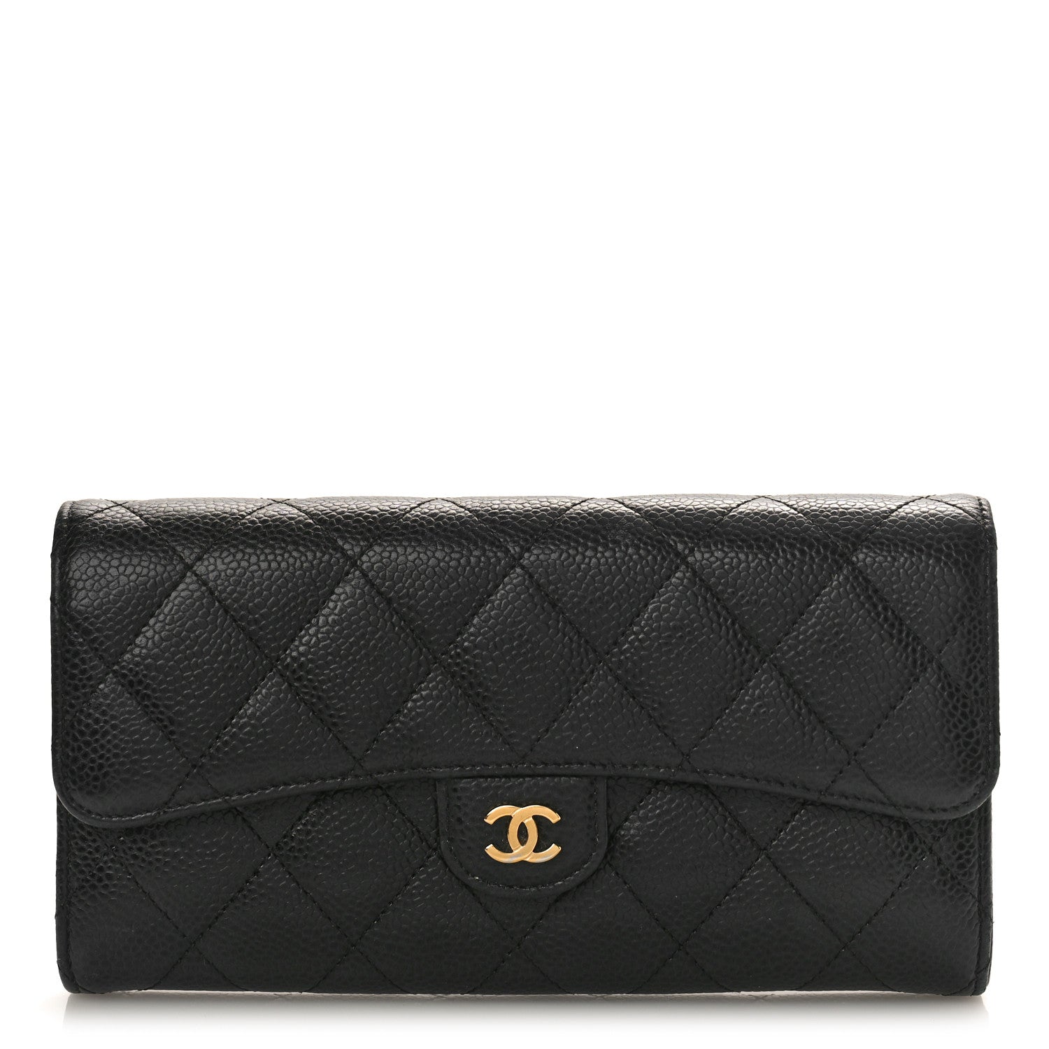 Chanel Caviar Quilted Long Flap Wallet Black 1 of 10