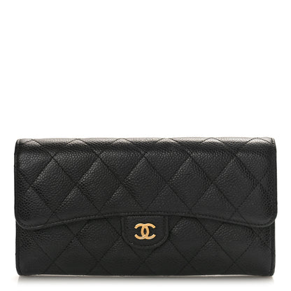 Chanel Caviar Quilted Long Flap Wallet Black 1 of 10