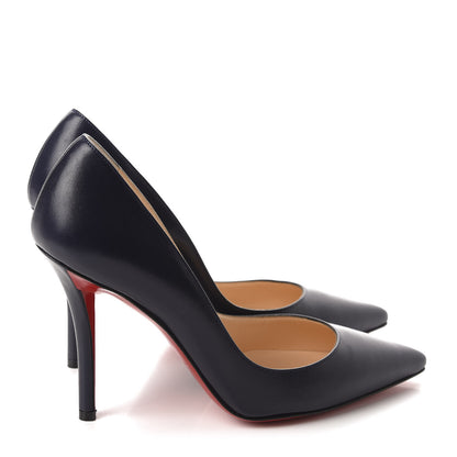 Christian Louboutin Kid Apostrophy 100 Pumps 35.5 Navy 4 of 8