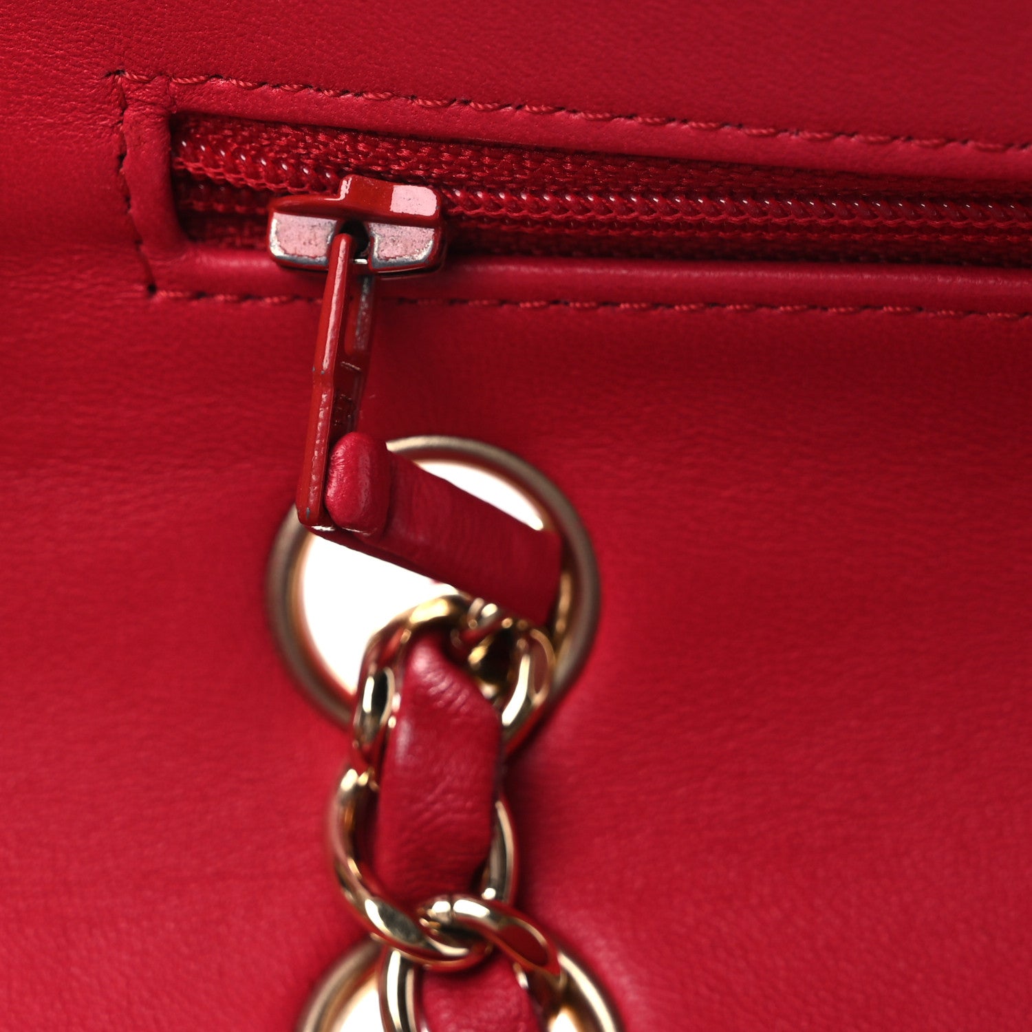 Chanel Lambskin Quilted Medium Double Flap Red 11 of 14