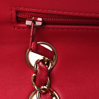 Chanel Lambskin Quilted Medium Double Flap Red 11 of 14