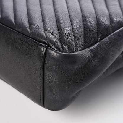 Saint Laurent Sheepskin Matelasse Chevron Monogram Large College Satchel Black 10 of 14