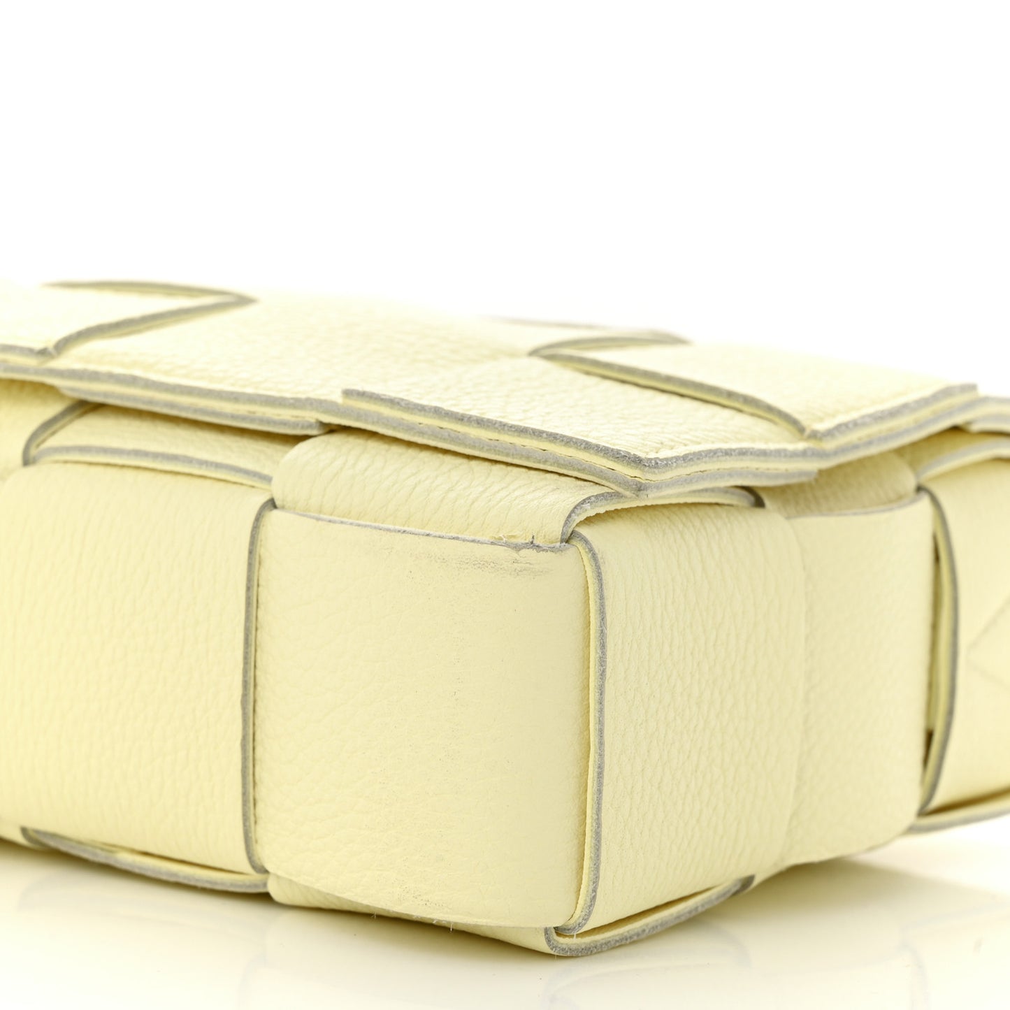 Grained Calfskin Maxi Intrecciato Cassette Crossbody Bag Ice Cream