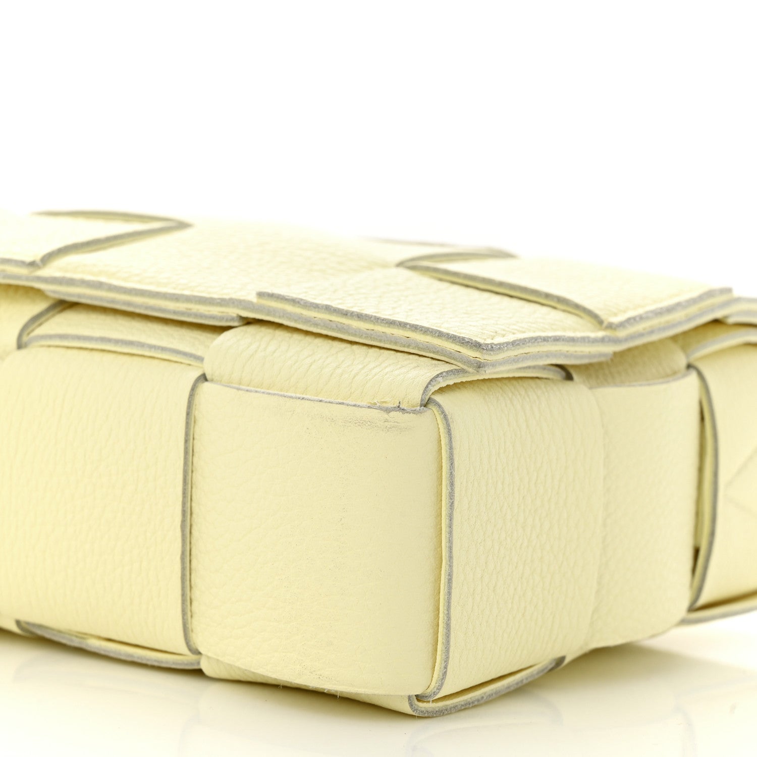 Bottega Veneta Grained Calfskin Maxi Intrecciato Cassette Crossbody Bag Ice Cream 10 of 10