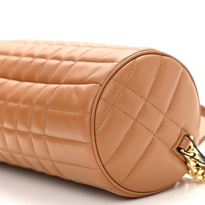 Burberry Lambskin Quilted Lola Barrel Bag Maple Brown 6 of 12