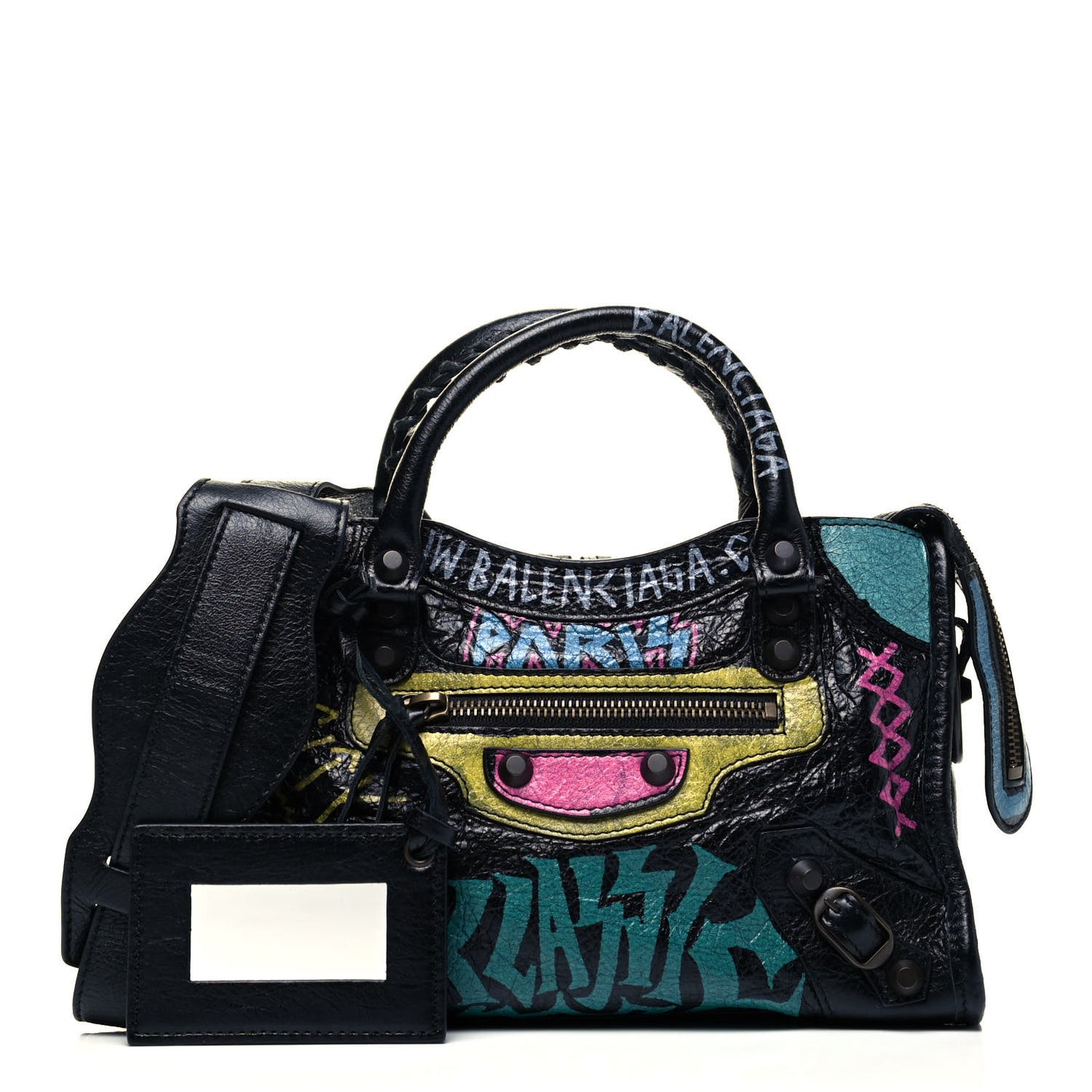 Agneau Arena Graffiti All Over Classic Hardware Mini City Black Multicolor