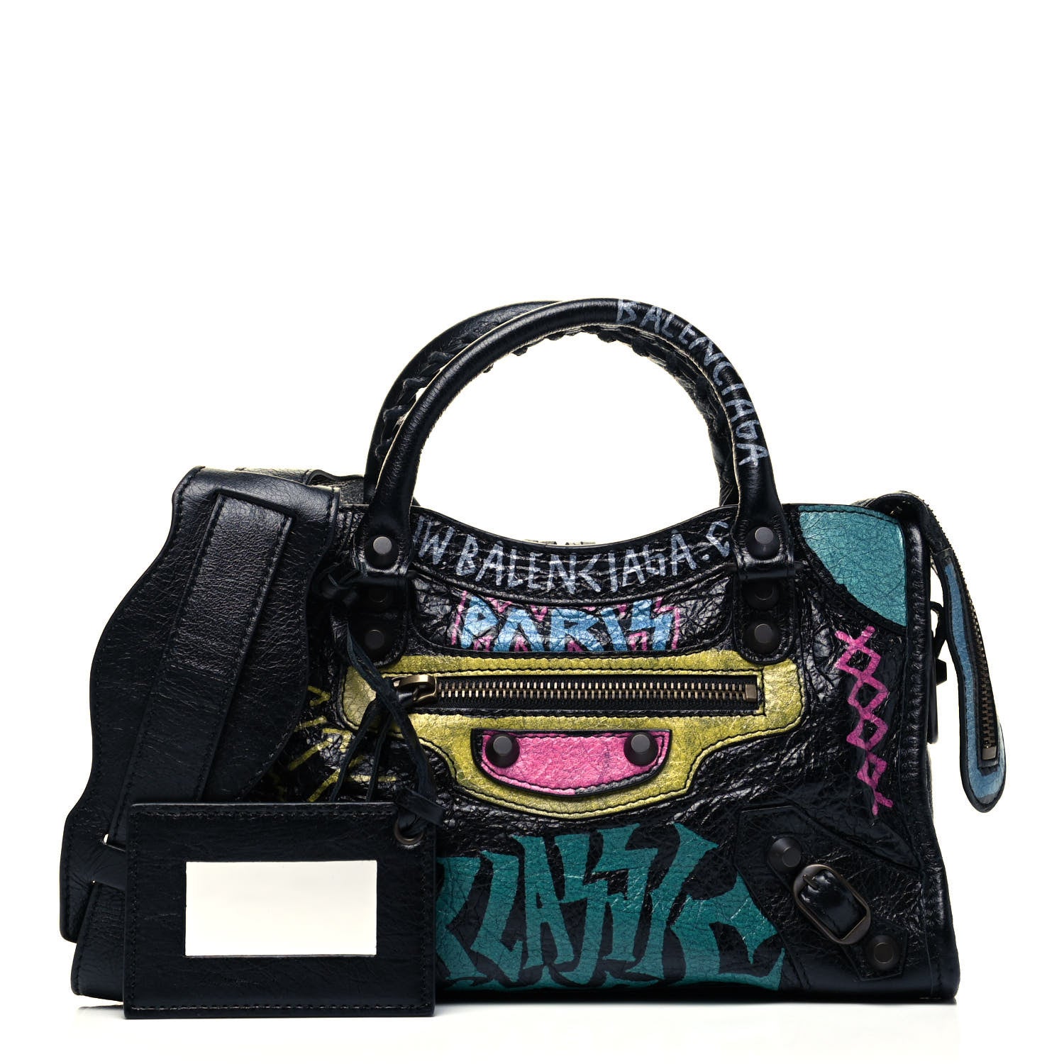 Balenciaga Agneau Arena Graffiti All Over Classic Hardware Mini City Black Multicolor 1 of 9