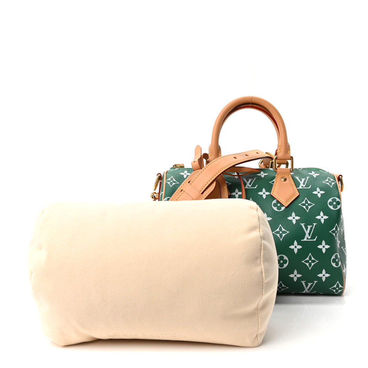 Louis Vuitton Calfskin Monogram Speedy P9 Bandouliere 25 Green 3 of 11