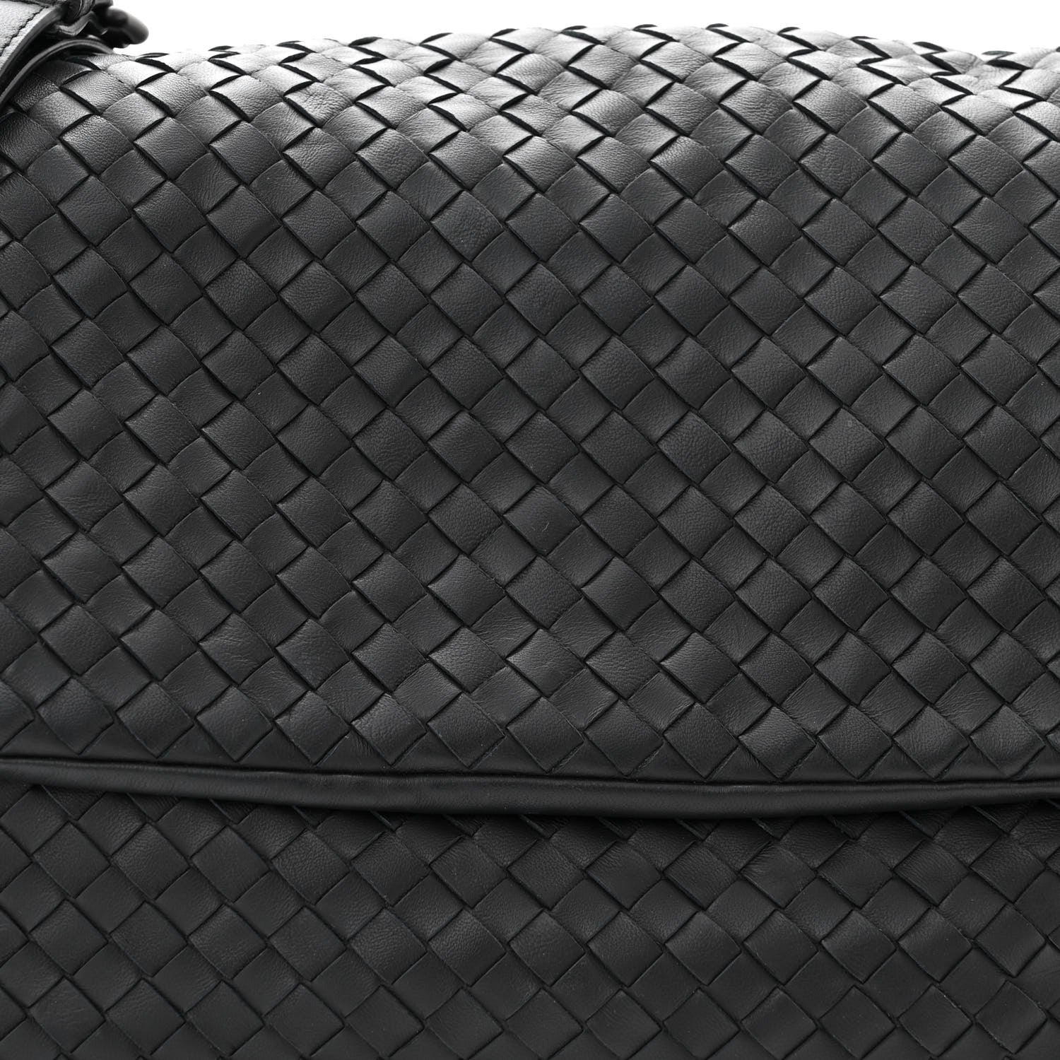 Bottega Veneta Nappa Intrecciato Flap Shoulder Bag Black 8 of 10