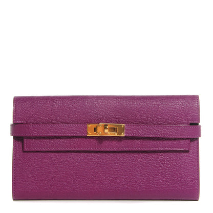 Hermes Chevre Mysore Kelly Longue Wallet Anemone 1 of 11