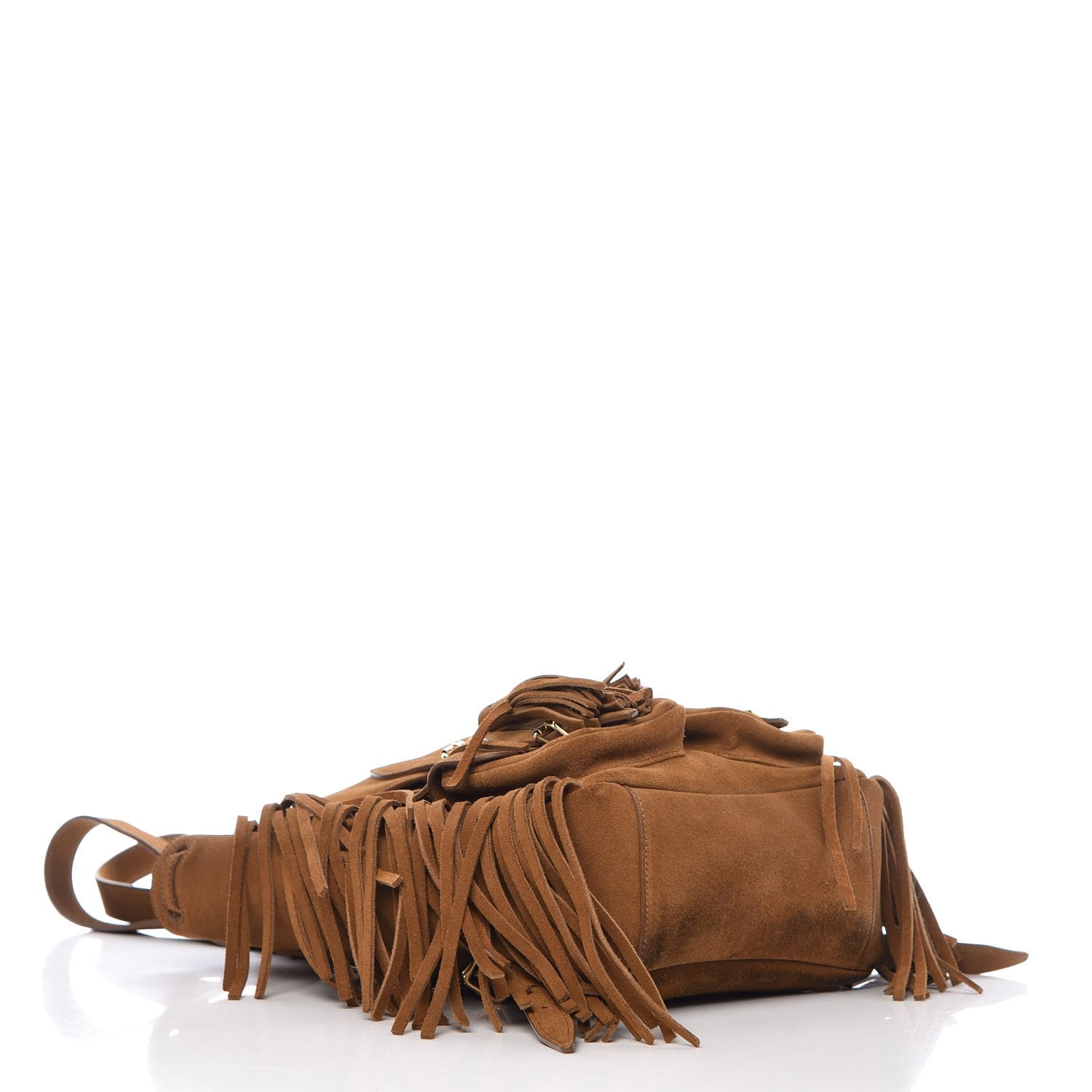 Saint Laurent Suede Calfskin Fringe Festival Backpack Light Ocre 4 of 9