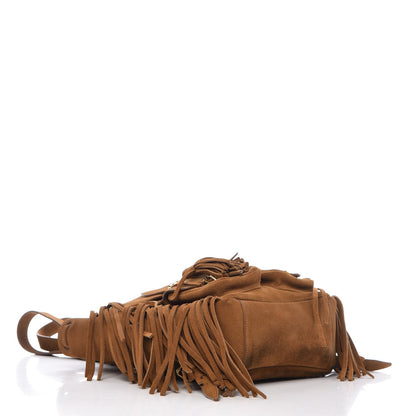 Saint Laurent Suede Calfskin Fringe Festival Backpack Light Ocre 4 of 9