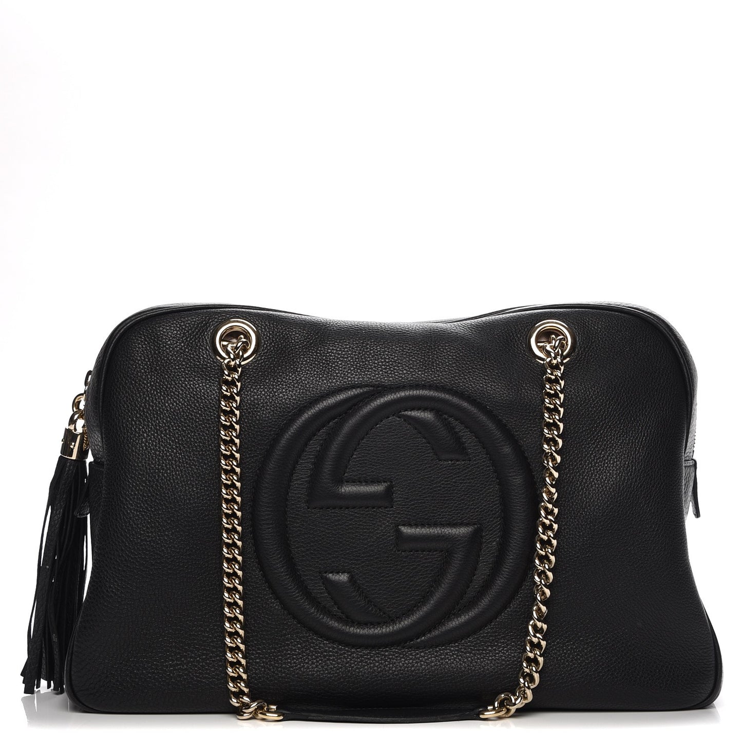 Pebbled Calfskin Medium Soho Bowler Black