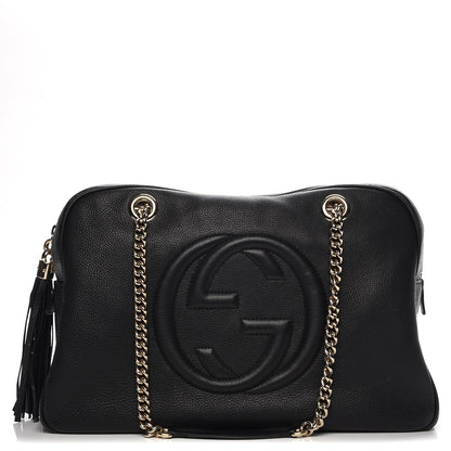 Gucci Pebbled Calfskin Medium Soho Bowler Black 1 of 13