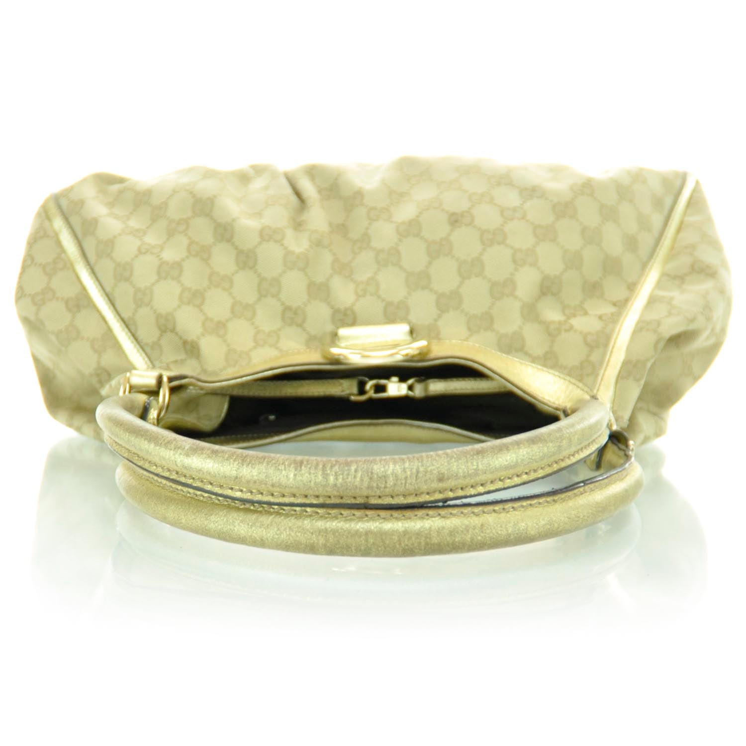 Gucci Monogram D Gold Hobo Metallic Gold 4 of 12