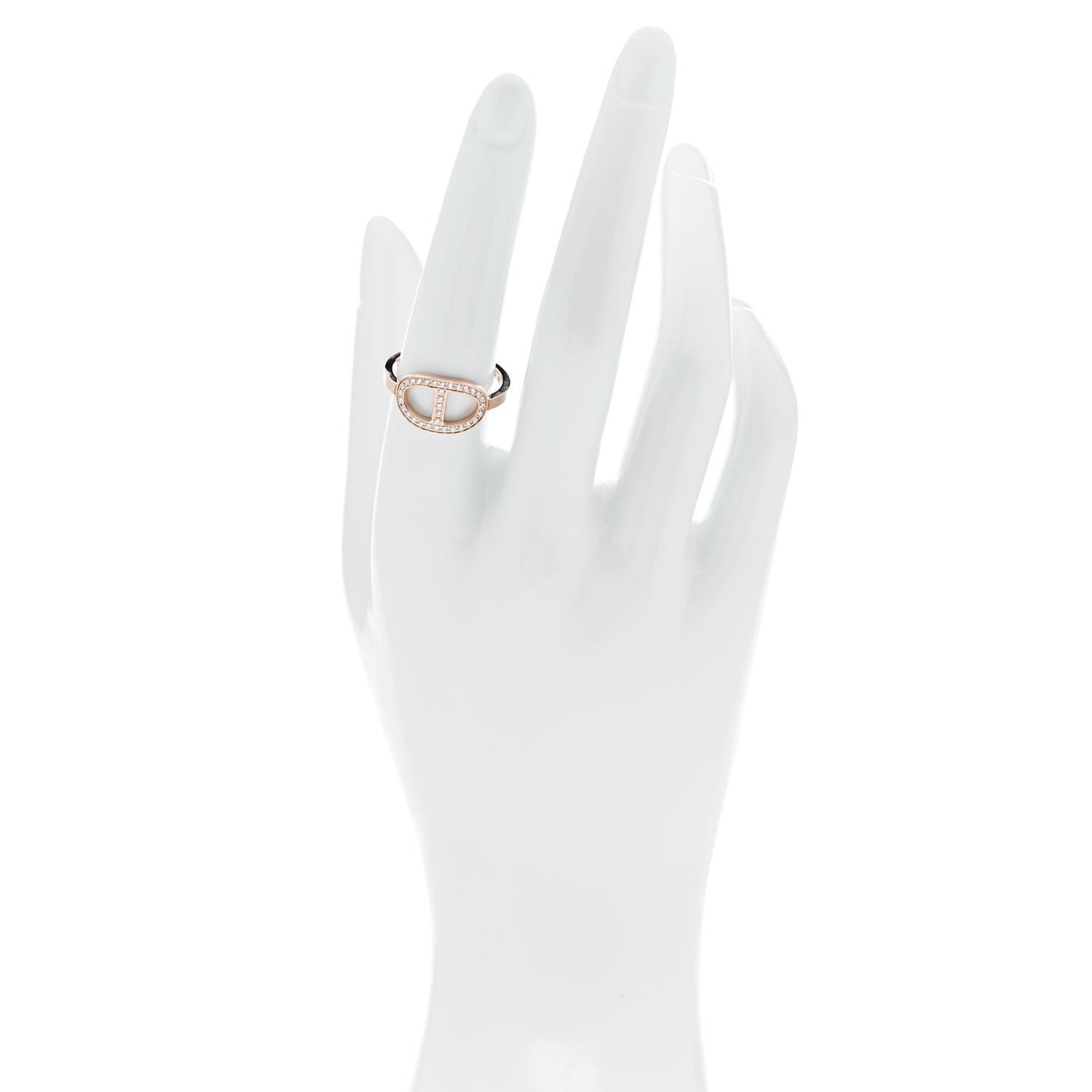 18K Rose Gold Diamond MM Chaine d'Ancre Contour Ring 56 7.75
