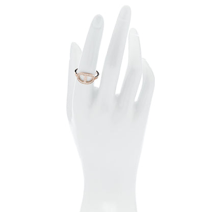 Hermes 18K Rose Gold Diamond MM Chaine d'Ancre Contour Ring 56 7.75 2 of 6