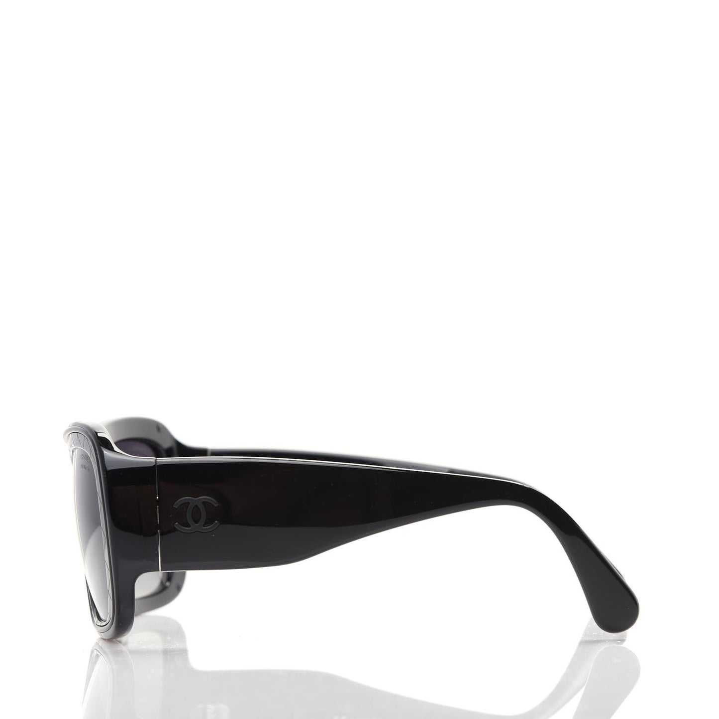 Acetate Shield Quilted Sunglasses 5395 Black