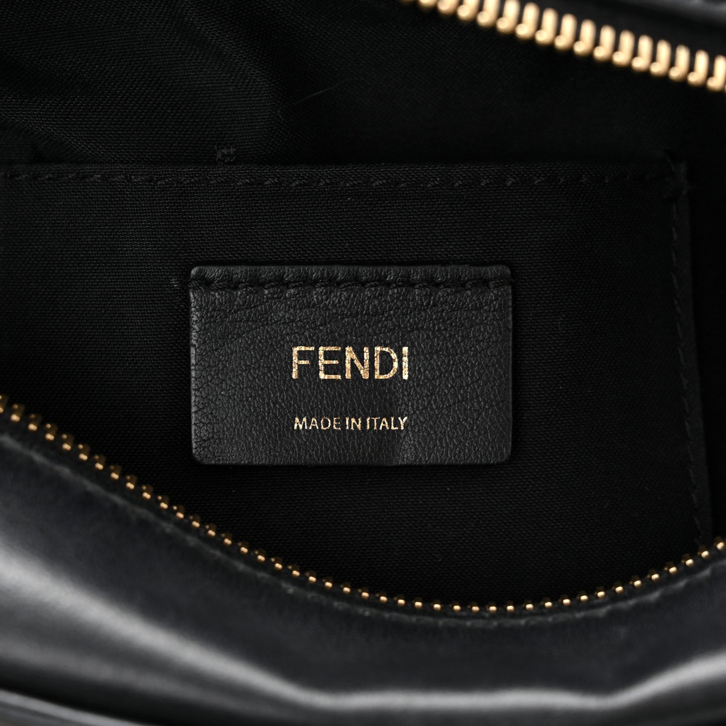 Vitello Century F is Fendi Bi-Color FF 1974 Embossed Camera Case Maya Black