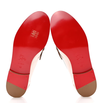 Christian Louboutin Patent Calfskin Nubuck Womens Penny Donna Flat Loafers 40 Leche 5 of 10