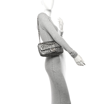 Chanel Vinyl Small Graphic Edge Flap Silver 2 of 11