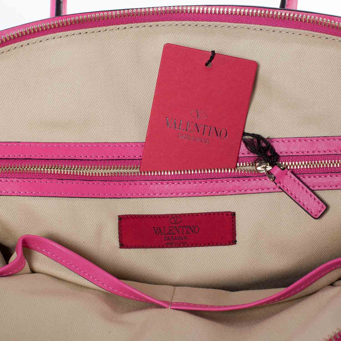 Vitello Rockstud Dome Shopper Pink
