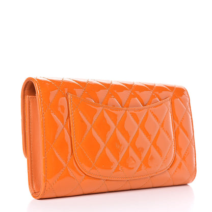 Chanel Patent Quilted Travel Wallet Orange 3 of 16