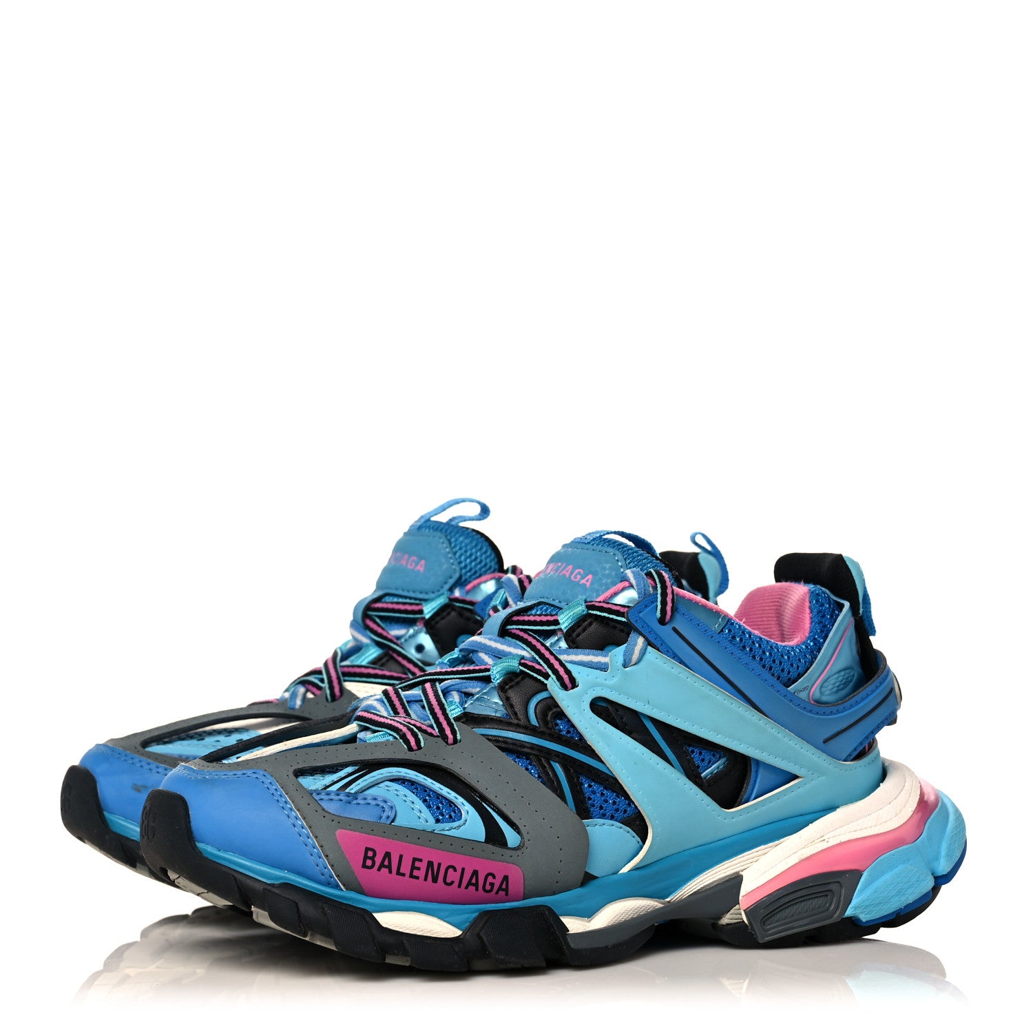 Balenciaga Mesh Nylon Womens Track Sneakers 36 Blue Black 3 of 14