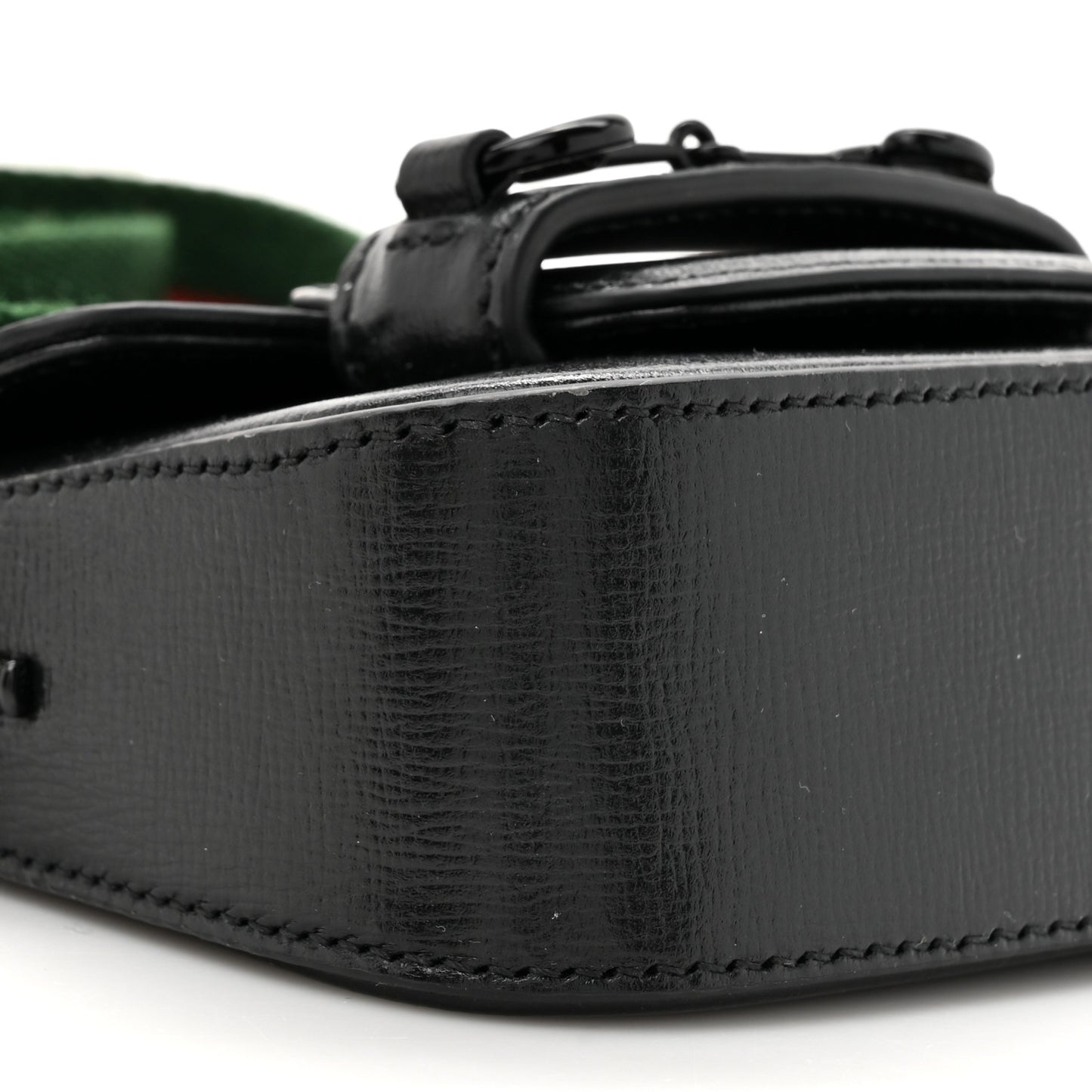 Azalea Calfskin Web Horsebit 1955 Wallet On Strap Black