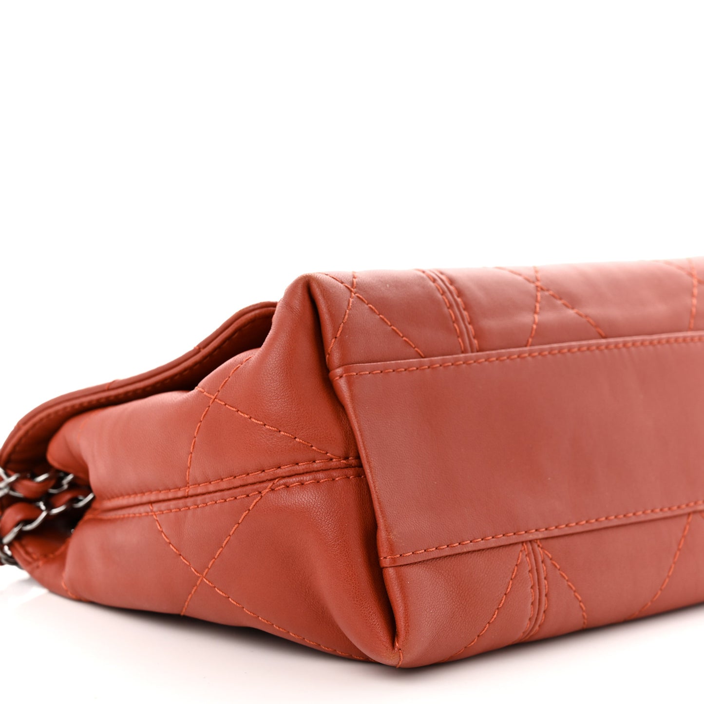 Lambskin Quilted Large Soft Touch Flap Dark Ochre