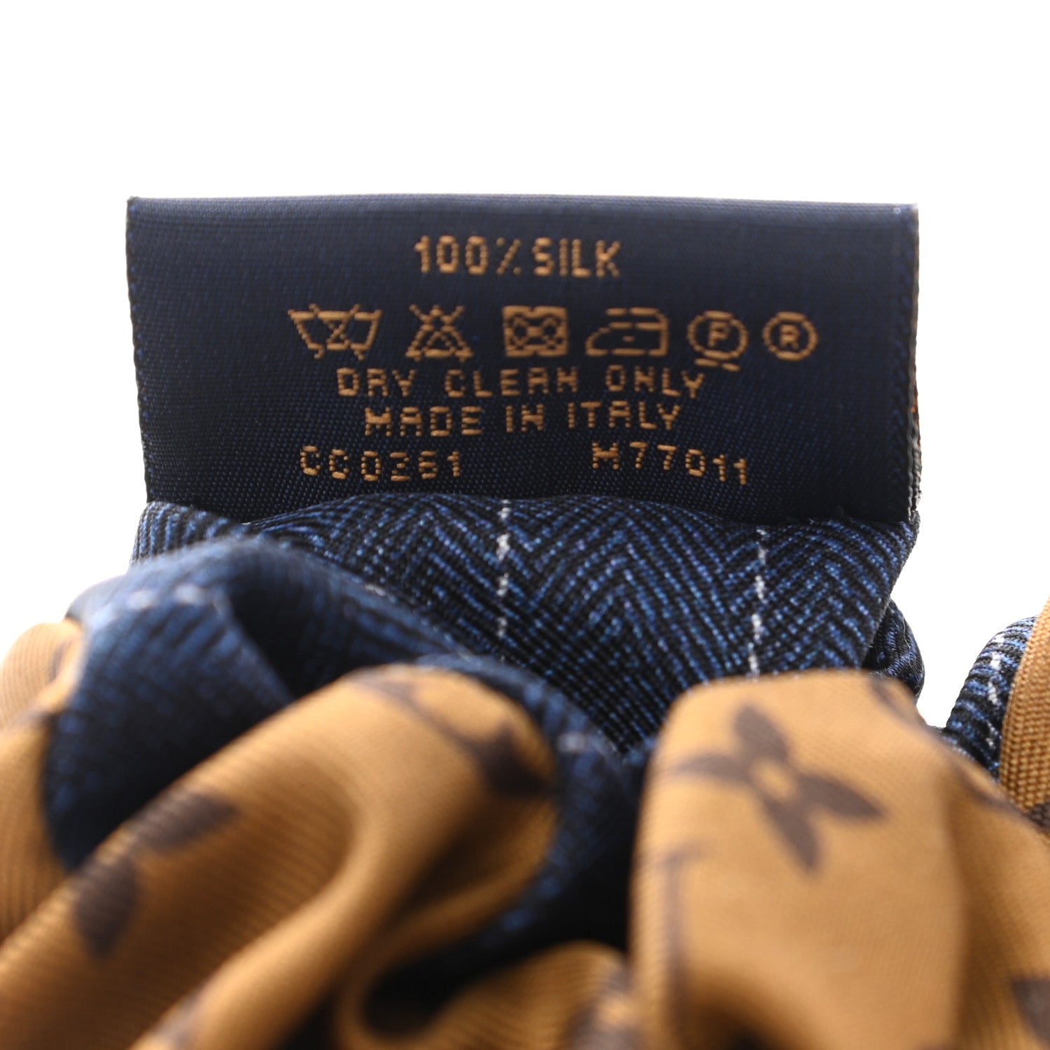 Louis Vuitton Silk Monogram Scrunchie Navy 6 of 6