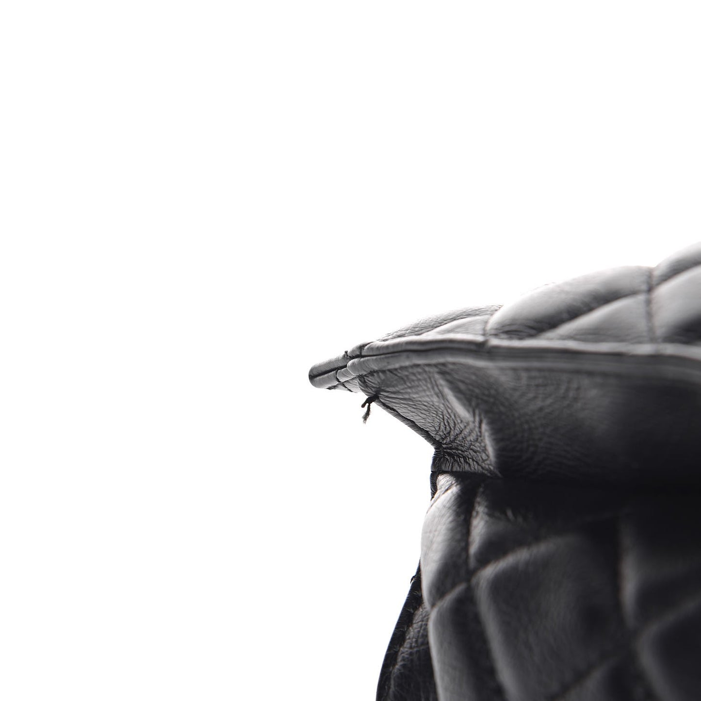 Calfskin Quilted Small Chic and Soft Shopping Tote Black