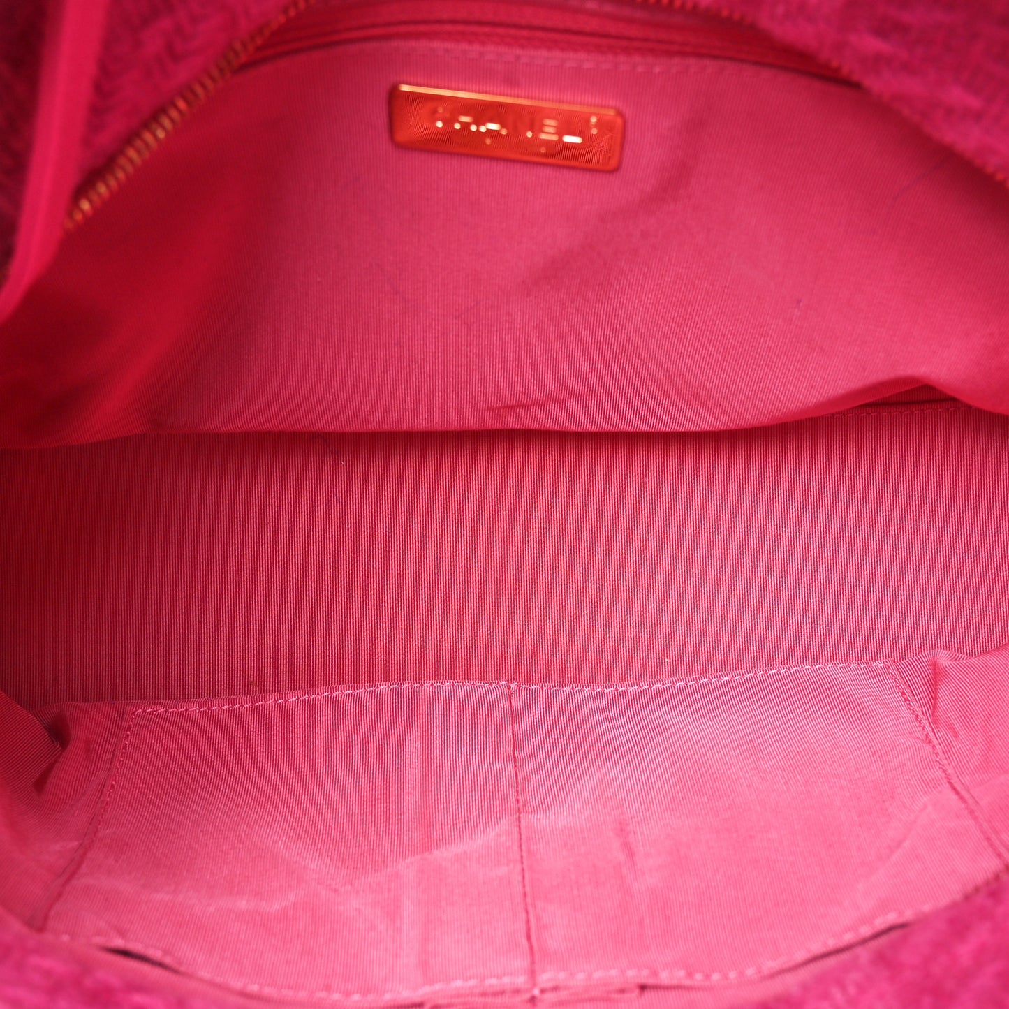 Wool Tweed Medium Zipped Shopping Tote Pink