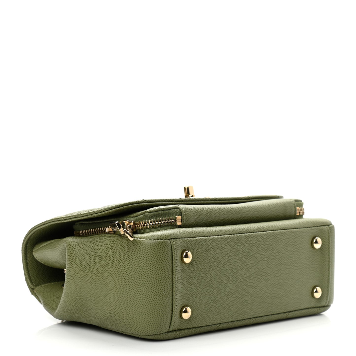 Caviar Quilted Medium Business Affinity Flap Green