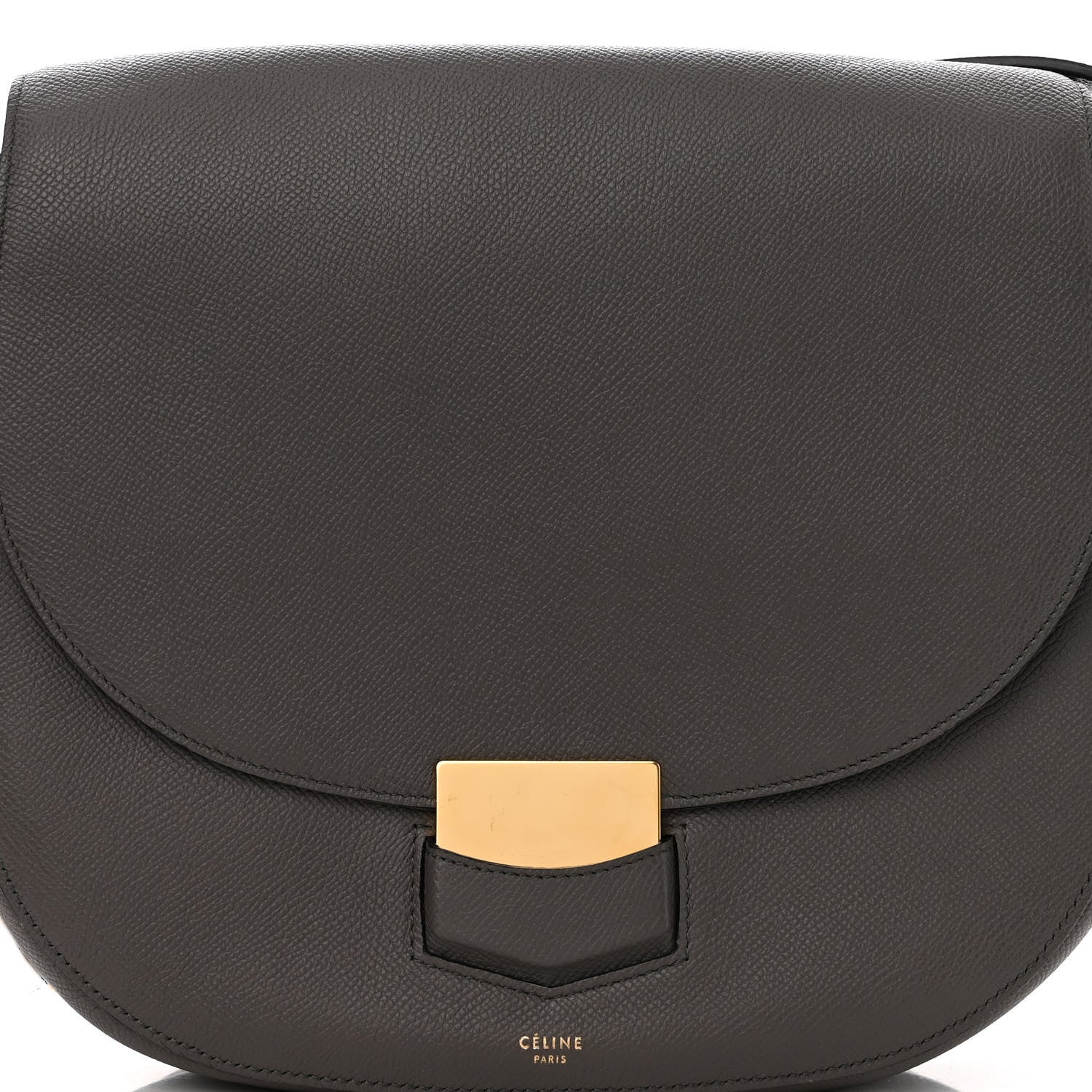 Celine Grained Calfskin Medium Trotteur Light Anthracite 8 of 14