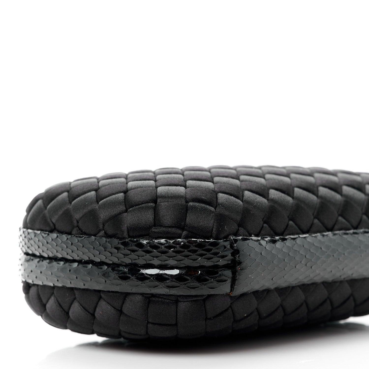 Bottega Veneta Satin Intreccio Impero Ayers Knot Clutch Black 8 of 12