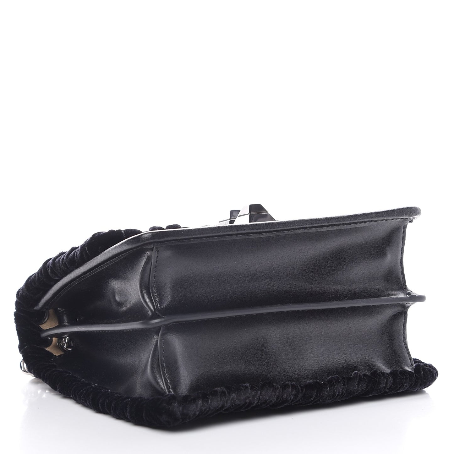 Velvet Vitello Liberty Crystal Logo Lace Up Small Kan I Shoulder Bag Black
