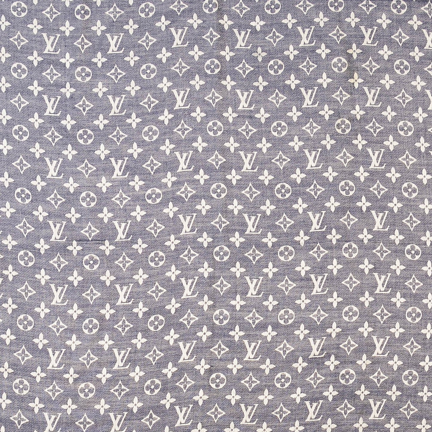 Silk Wool Monogram Denim Shawl Blue