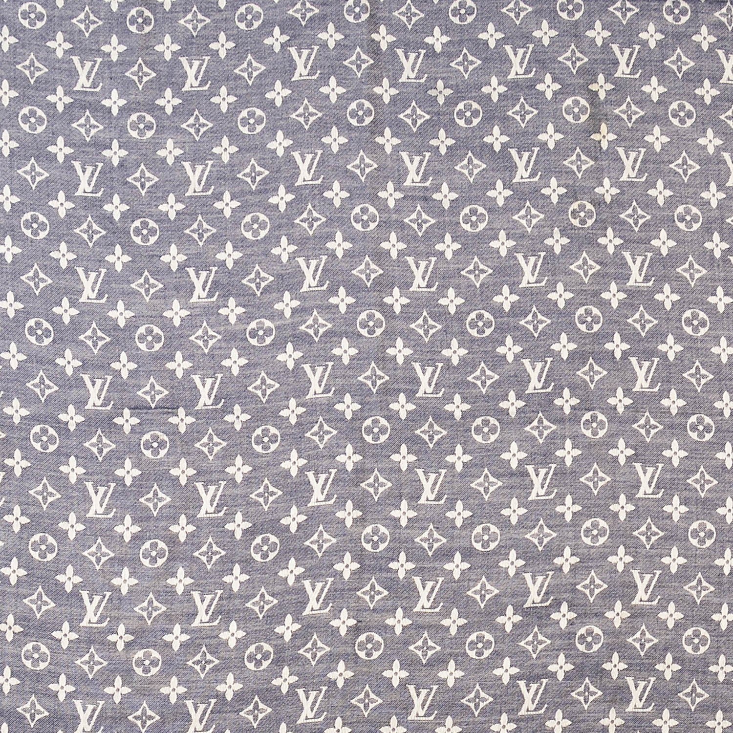 Louis Vuitton Silk Wool Monogram Denim Shawl Blue 1 of 5
