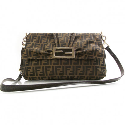 Fendi Zucca Patent Large Mia Shoulder Flap Tobacco 1 of 14
