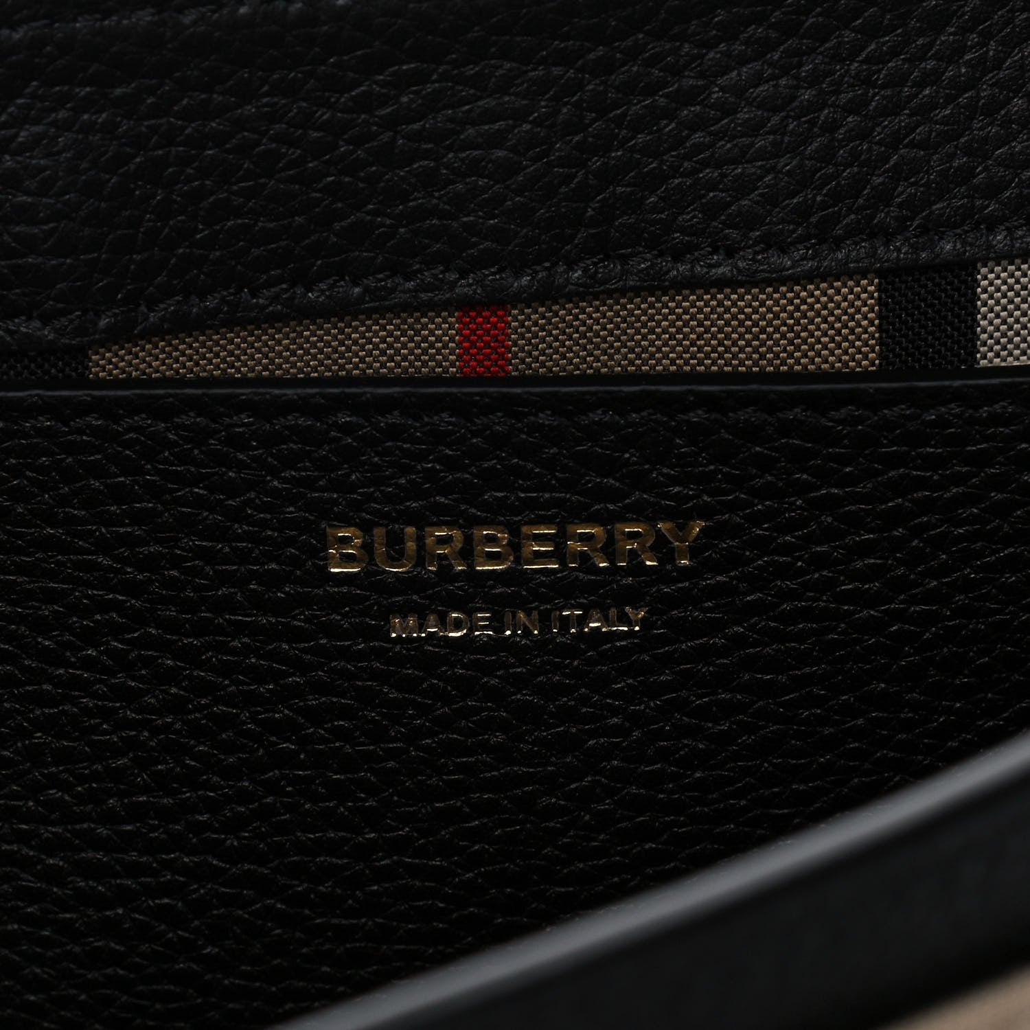 Burberry Grainy Calfskin Vintage Check Note Crossbody Bag Black 5 of 9