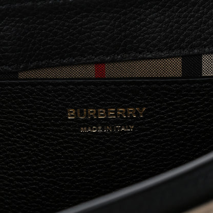 Burberry Grainy Calfskin Vintage Check Note Crossbody Bag Black 5 of 9