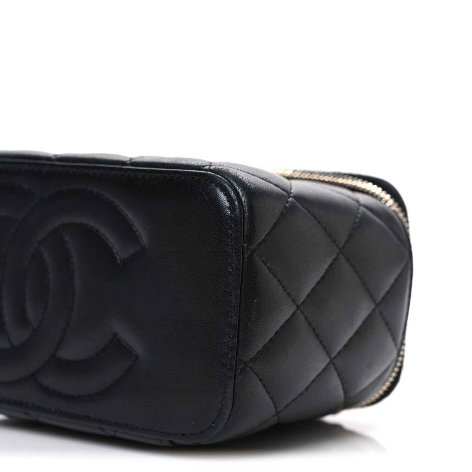 Chanel Lambskin Quilted Trendy Small Top Handle Vanity Case With Chain Black 10 of 10