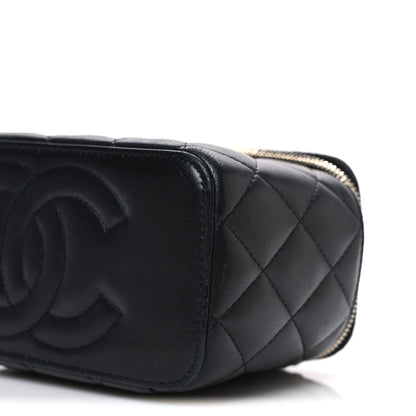 Chanel Lambskin Quilted Trendy Small Top Handle Vanity Case With Chain Black 10 of 10