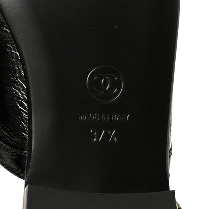 Chanel Crumpled Shiny Lambskin CC Slingback Mocassin 37.5 Black 8 of 10