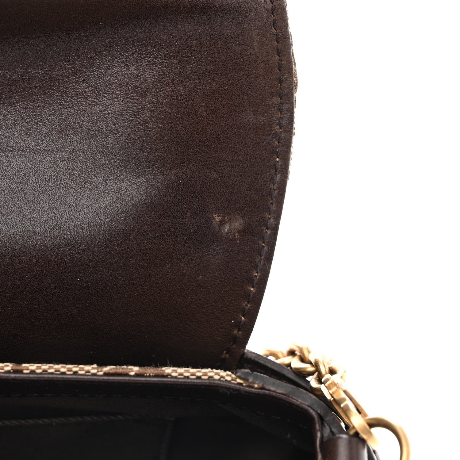 Gucci Monogram Studded Horsebit Clutch Dark Brown 13 of 15