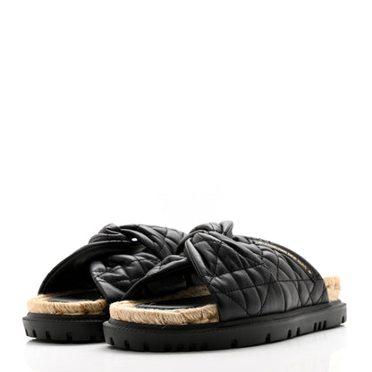 Christian Dior Calfskin Cannage Dtwist Espadrille Platform Sandals 37.5 Black 3 of 9